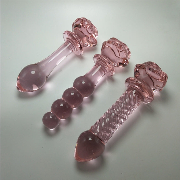 Rose Crystal Dildo For Women