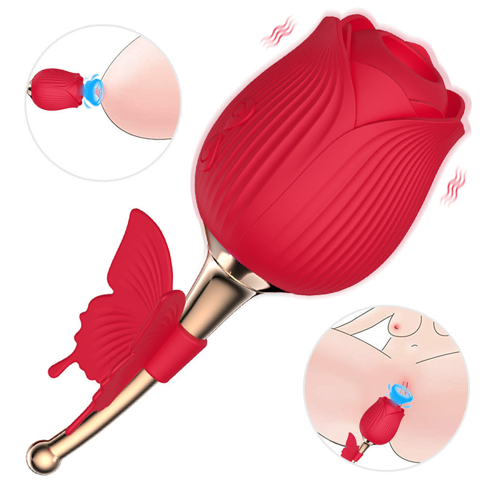 Rose Sucker Sucking Milk Vibrating Vibrating Egg Masturbation Device