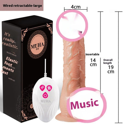 Charging Telescopic Remote Control Swing Heating Simulation Tongue Licking Vibrator For Women