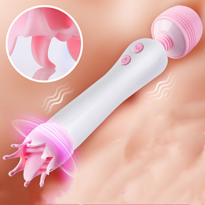 Multi Frequency Female Tongue Licking AV Stick  Charging Vibration