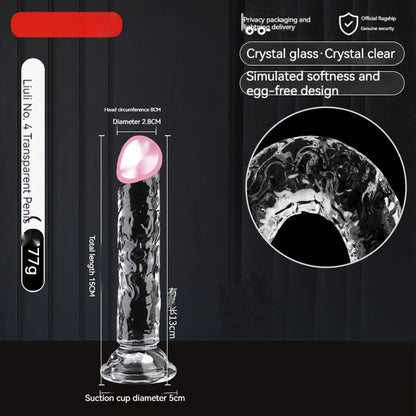 Glass Women's Masturbation Device Transparent Dildos Cannon Toy