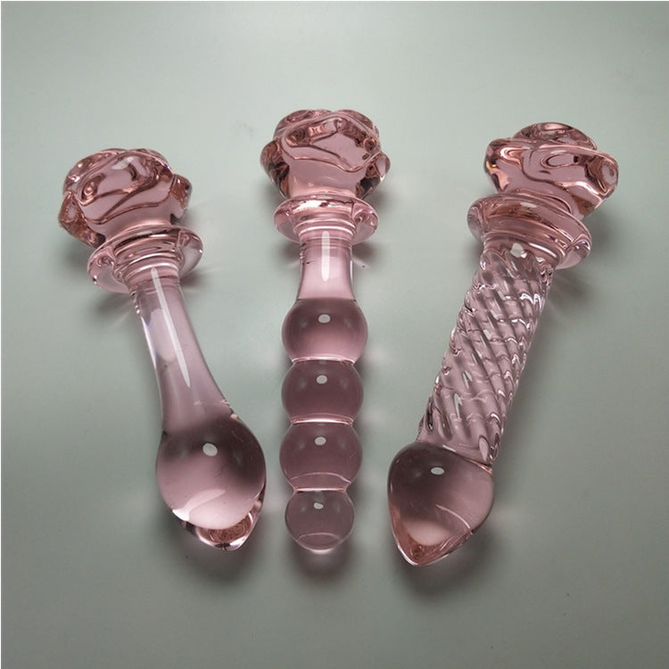 Rose Crystal Dildo For Women