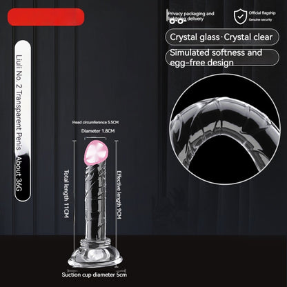 Glass Women's Masturbation Device Transparent Dildos Cannon Toy