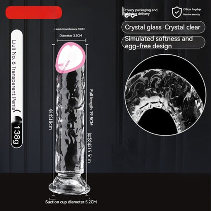 Glass Women's Masturbation Device Transparent Dildos Cannon Toy