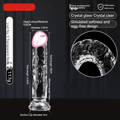 Glass Women's Masturbation Device Transparent Dildos Cannon Toy