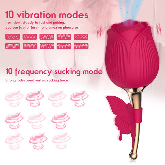 Rose Sucker Sucking Milk Vibrating Vibrating Egg Masturbation Device