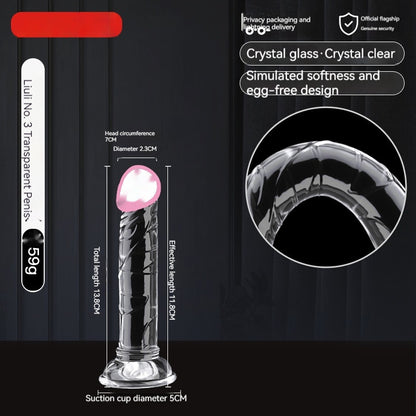 Glass Women's Masturbation Device Transparent Dildos Cannon Toy